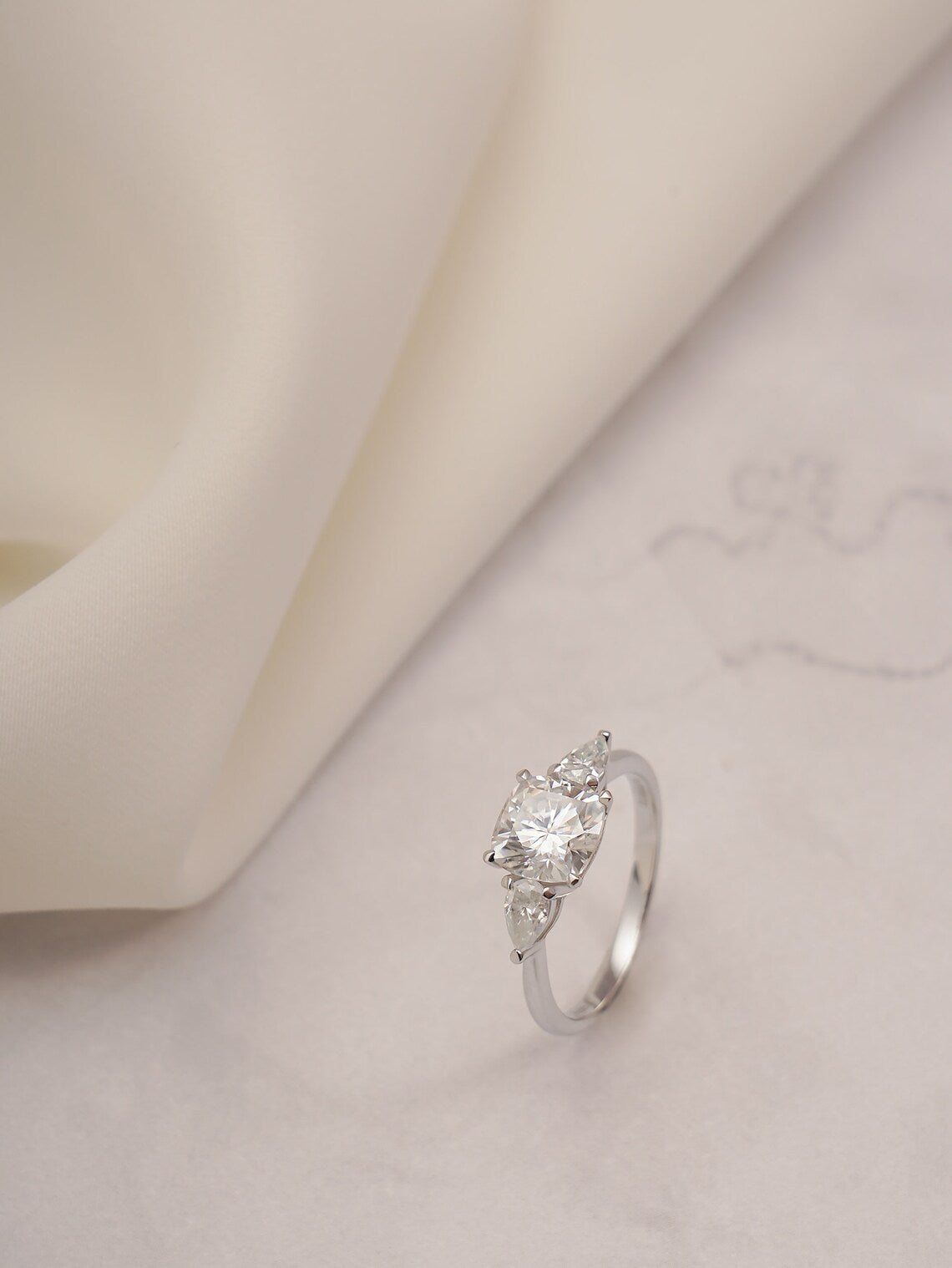 Cushion cut moissanite ring