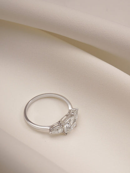 White gold moissanite ring