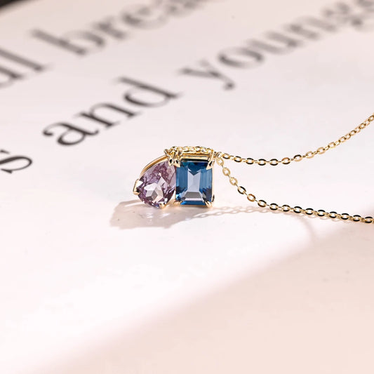 toi et moi cz diamond pendant