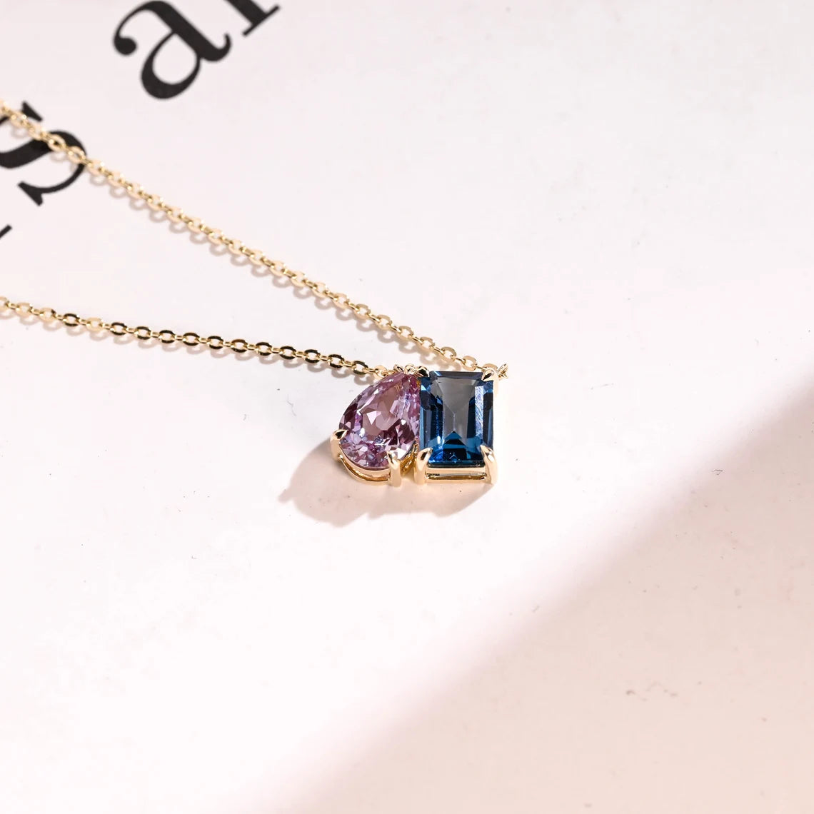 two stone engagement pendant
