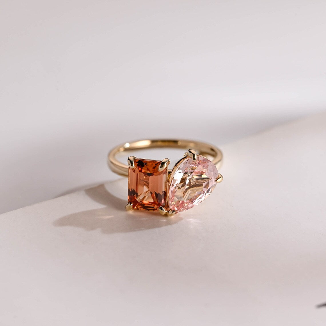 Two color stone promise ring