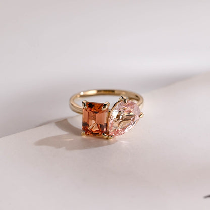 Two color stone promise ring