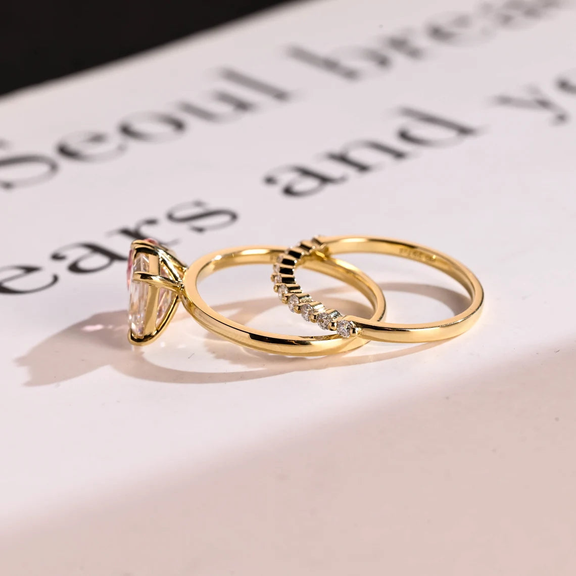Moissanite wedding set