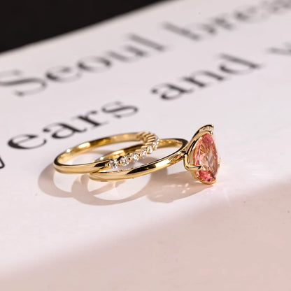 Two stone bridal ring set