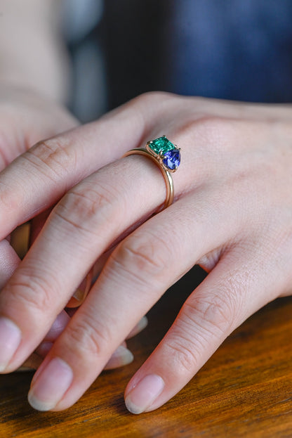 Handmade moissanite ring