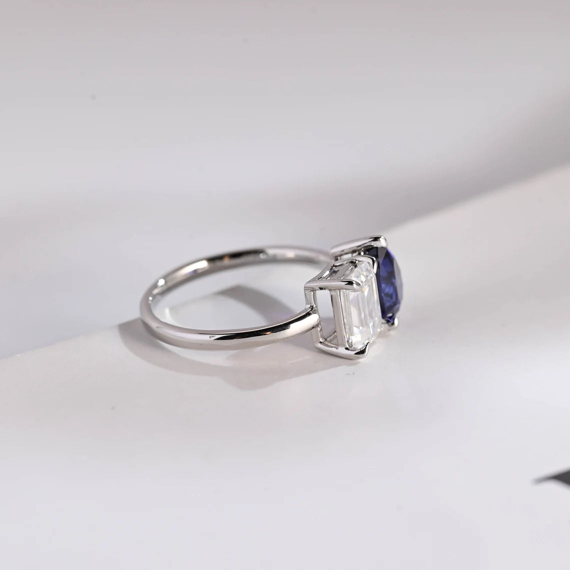 White gold two stone ring