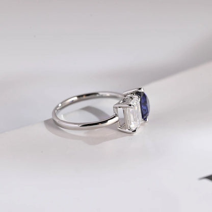 White gold two stone ring
