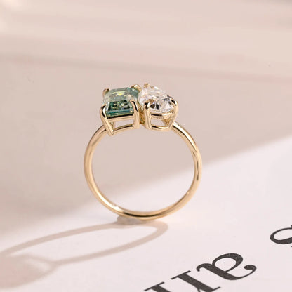 Pear cut moissanite ring