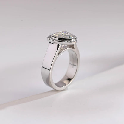 Modern solitaire engagement ring