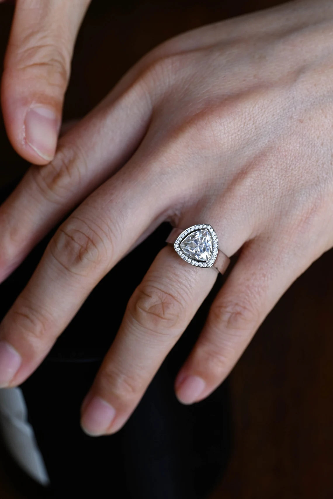Handmade moissanite ring