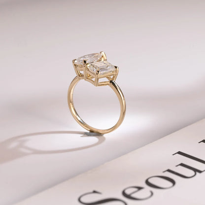 Pear cut moissanite ring