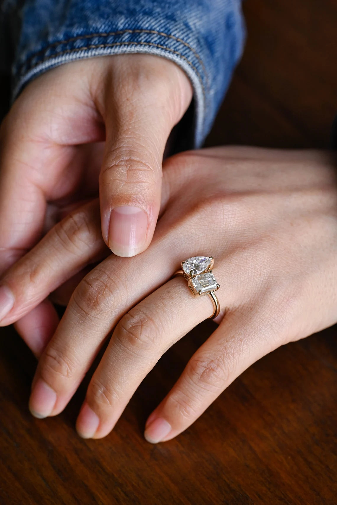 Bridal toi et moi ring