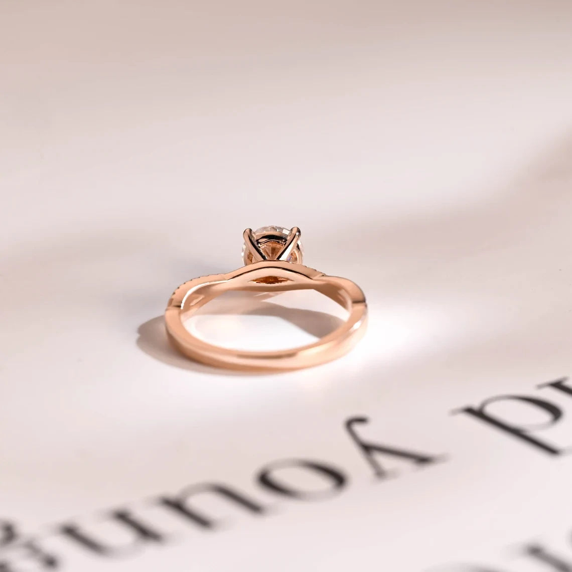 Moissanite Ring Gift Idea | Half Pave Design | Gold Engagement


