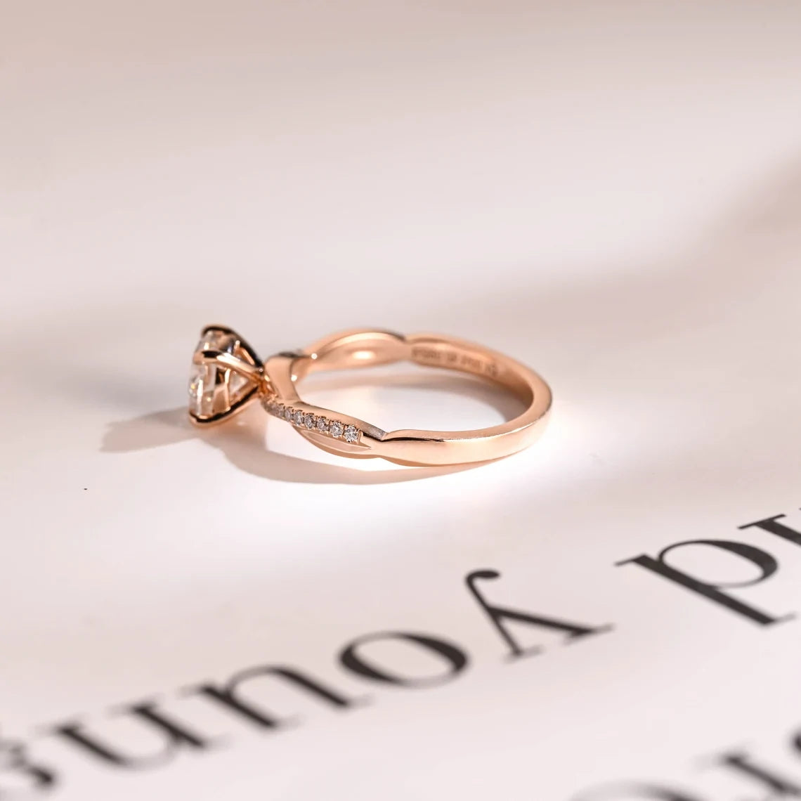 Promise Ring for Her | Moissanite Gold Ring | Elegant Pave Band

