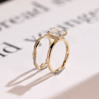 Hidden halo engagement ring
