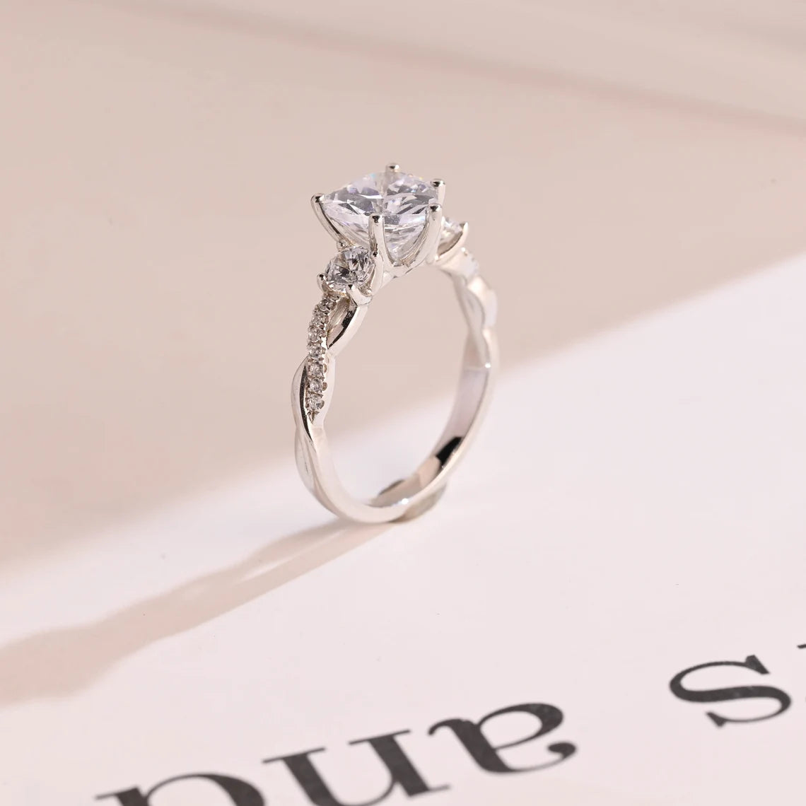 Heart cut moissanite ring