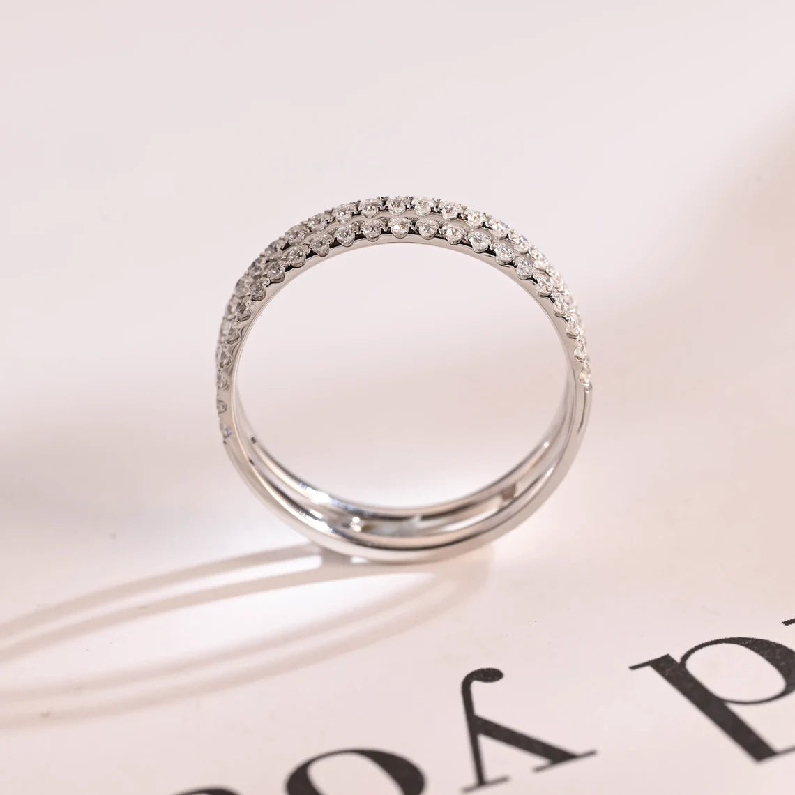 Double shank diamond band