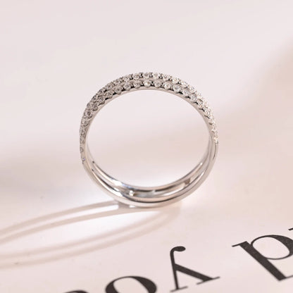 Double shank diamond band