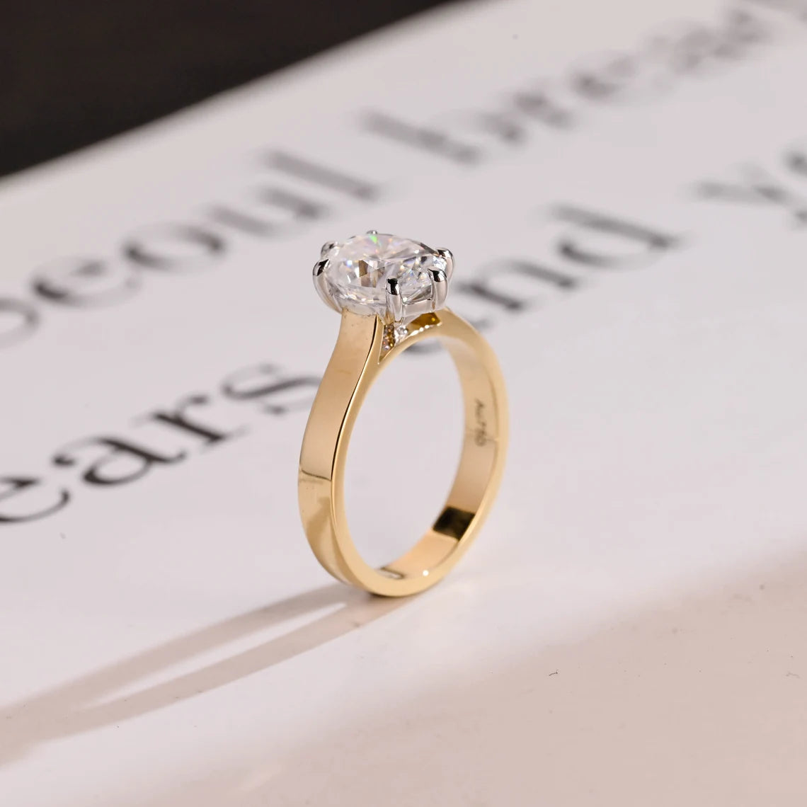 dainty moissanite ring