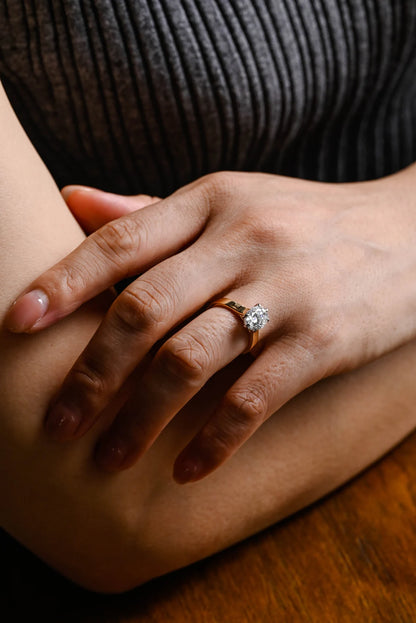 two tone engagement ring