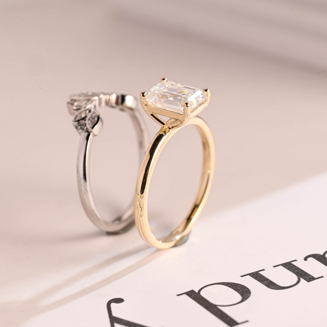 Moissanite bridal ring set