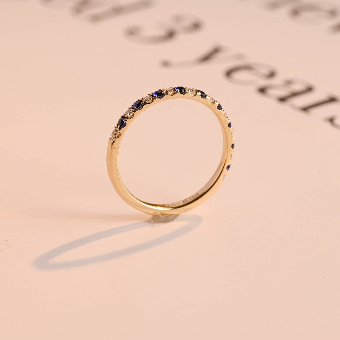 Blue sapphire wedding band