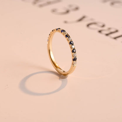 Half eternity pave ring