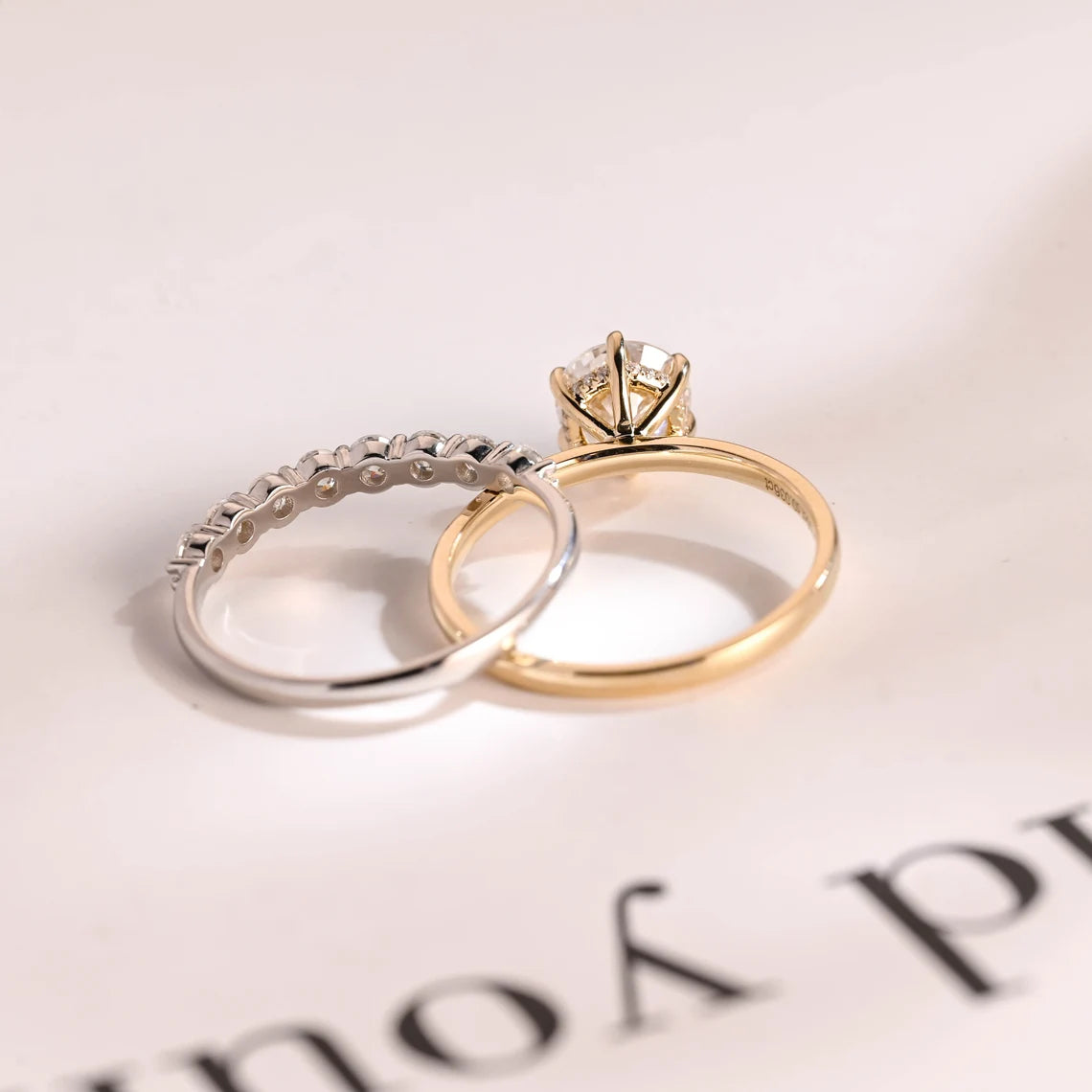 Engagement ring with band