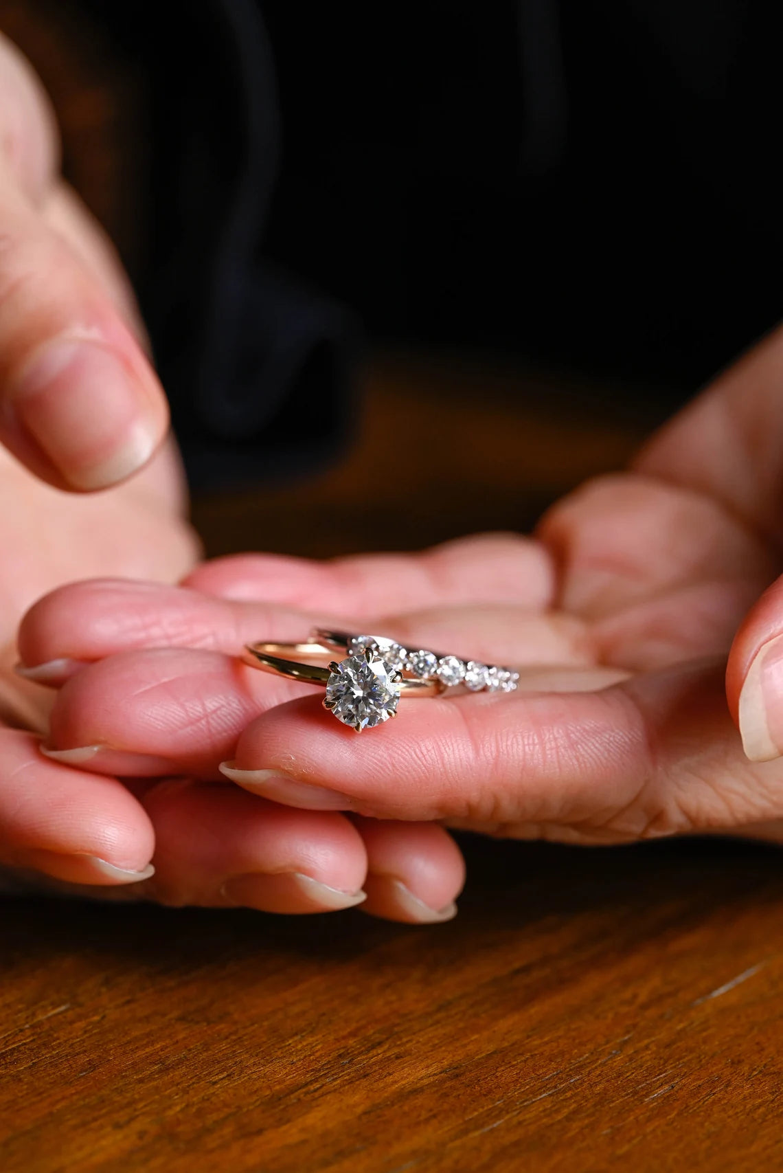Luxury moissanite ring set