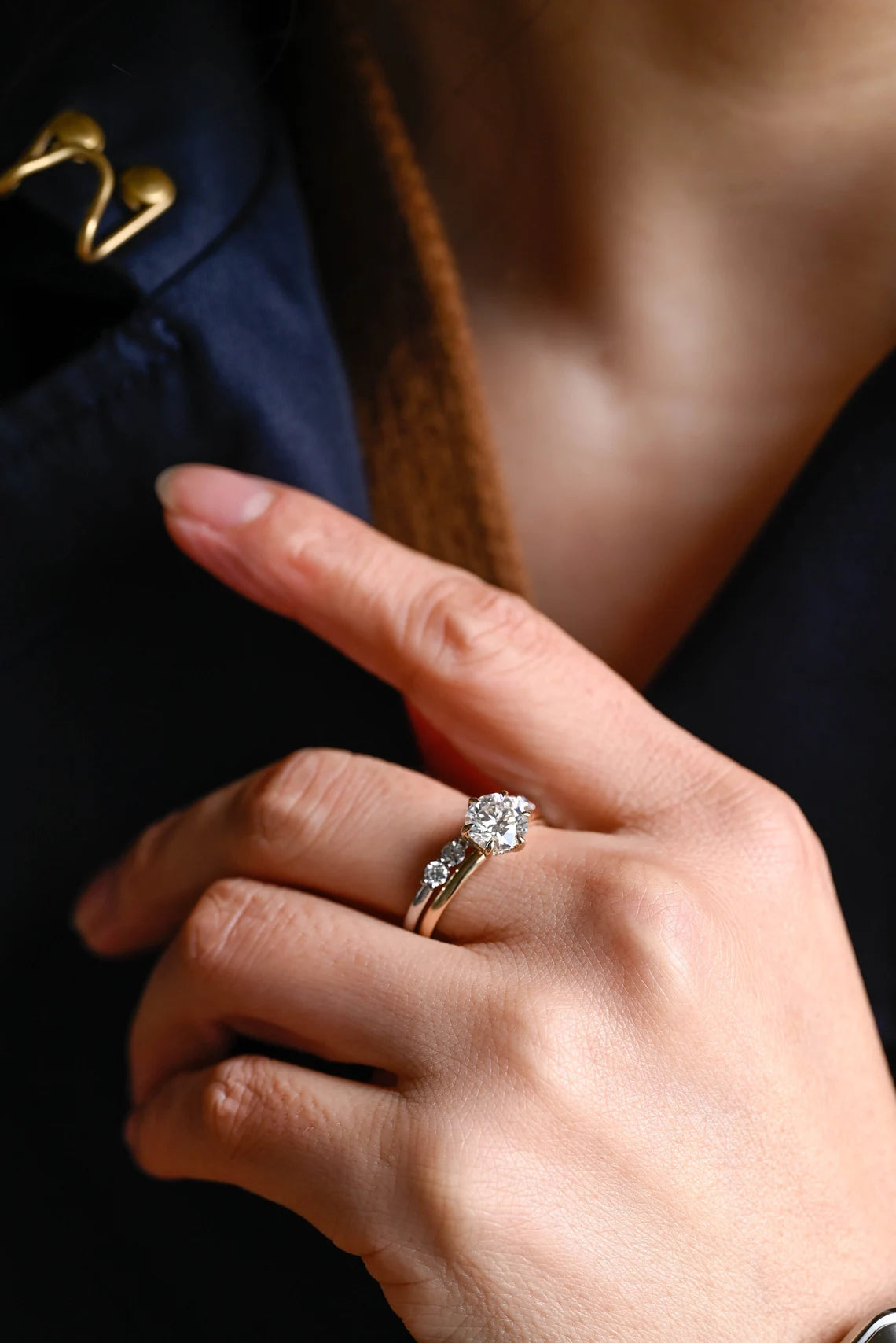 Sustainable engagement ring set