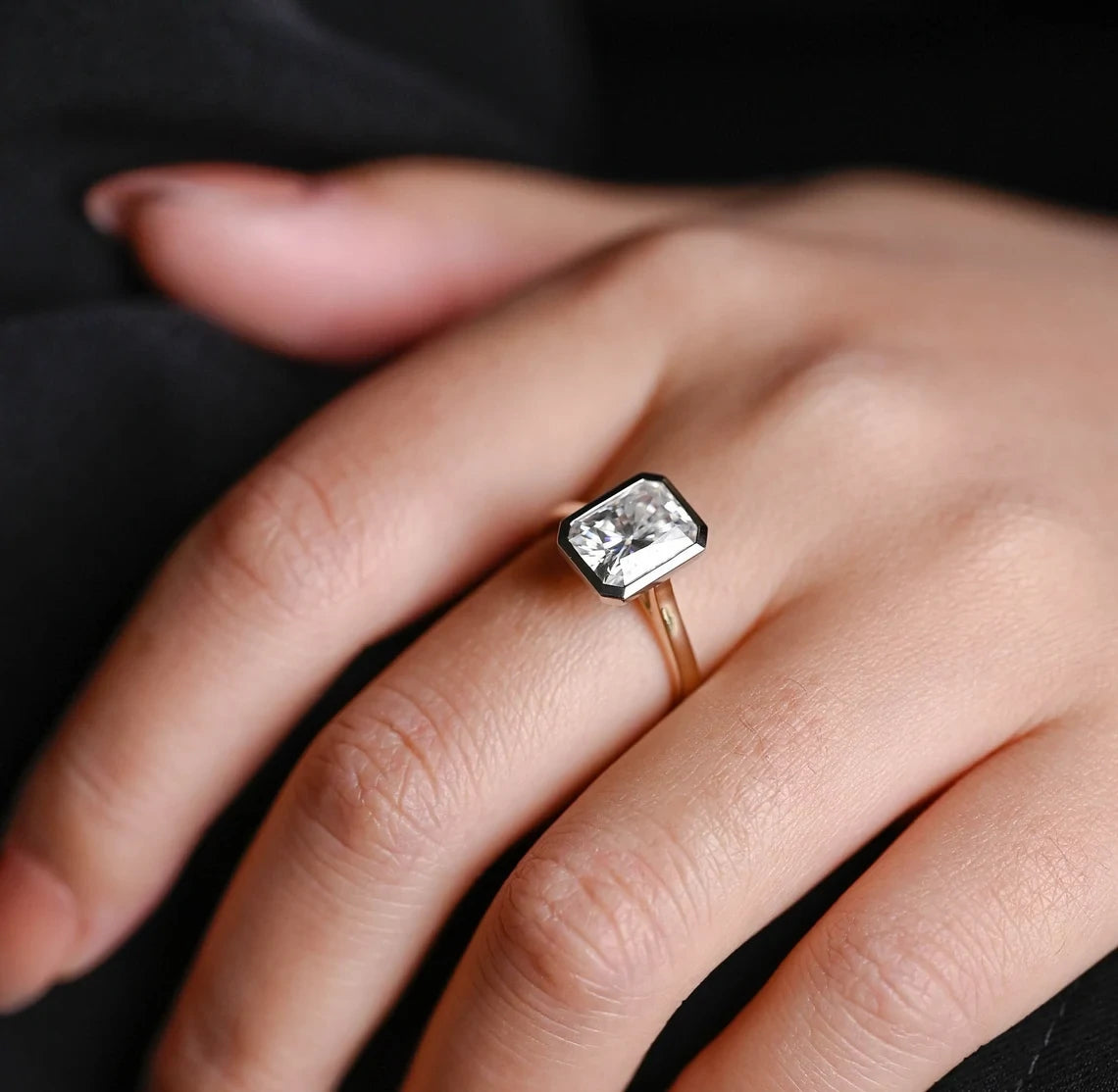 Unique Love Band | Radiant Sparkle | Gold Moissanite Gift

