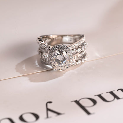 Oval Halo Moissanite Bridal Ring