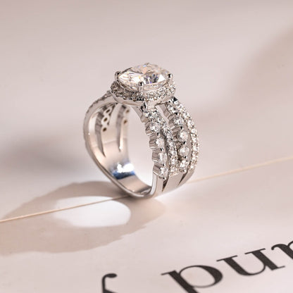 Unique Moissanite Engagement Ring