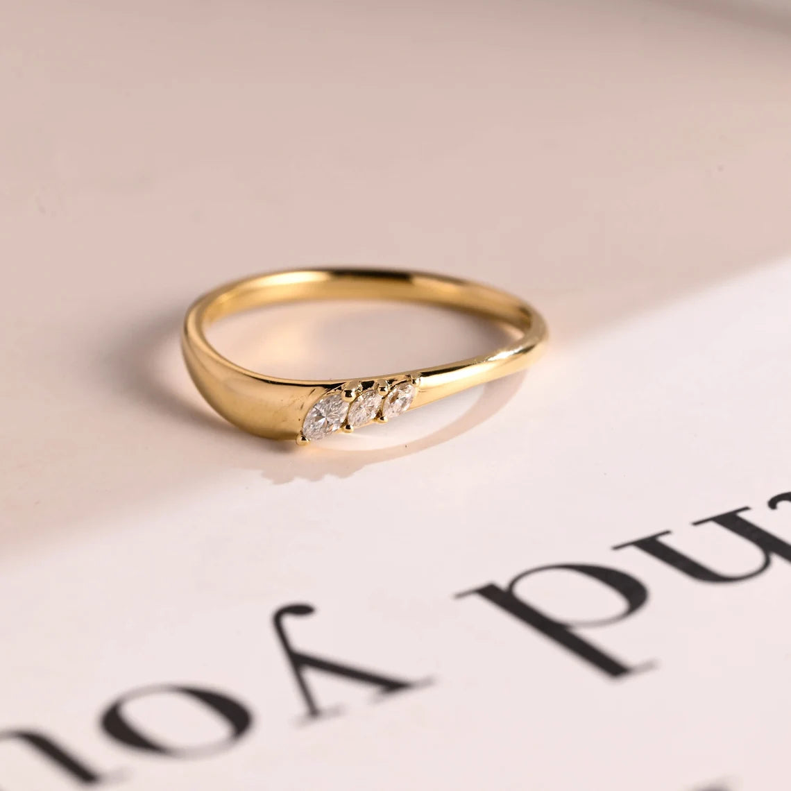 Handmade moissanite ring