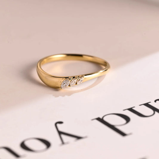 Marquise cut moissanite ring