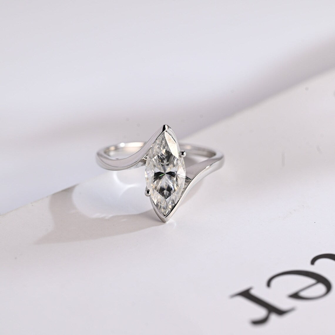 Handcrafted moissanite ring