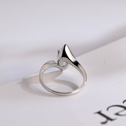 White gold moissanite ring