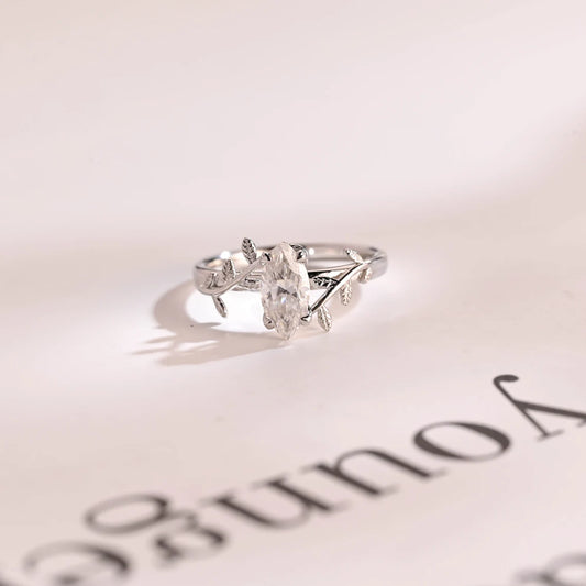 Marquise moissanite ring
