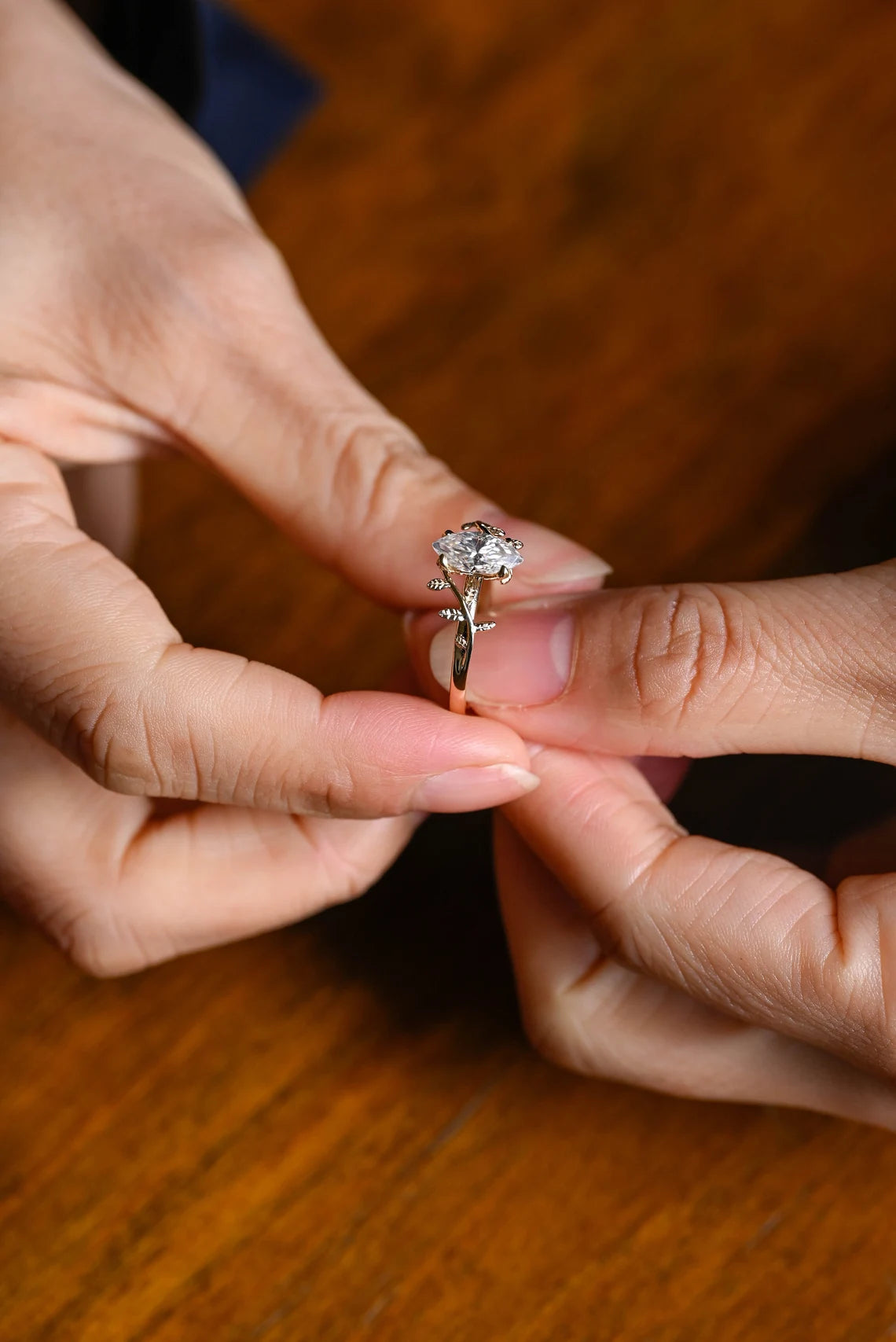 Vintage inspired moissanite ring