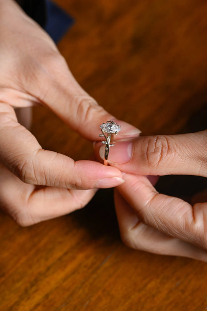 Vintage inspired moissanite ring