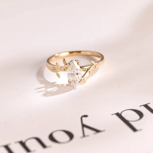 Marquise moissanite ring