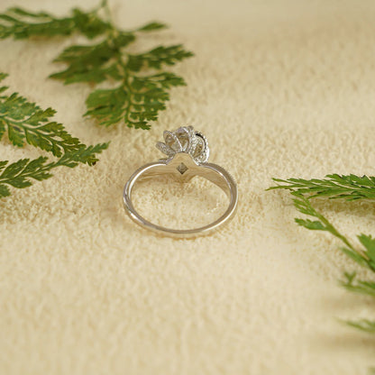 Floral Moissanite Diamond Ring