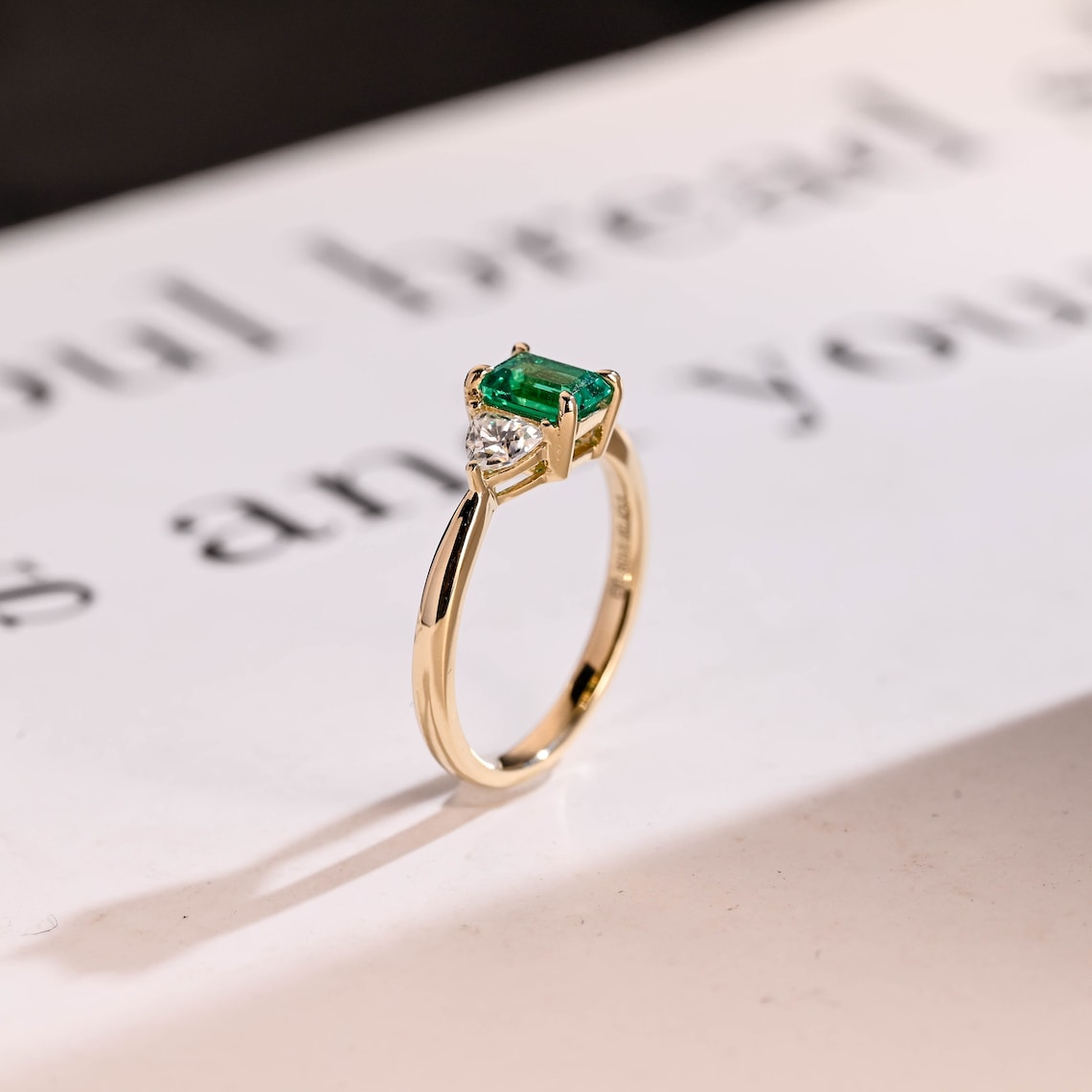 Trillion side stone ring