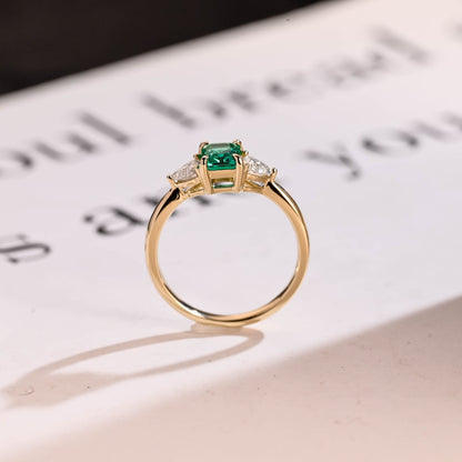 Three stone moissanite ring