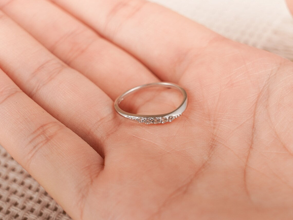 Moissanite anniversary ring