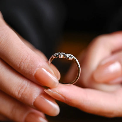 Half eternity moissanite band