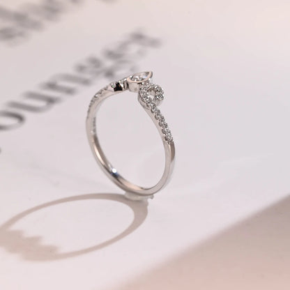 Curved v shape wedding band