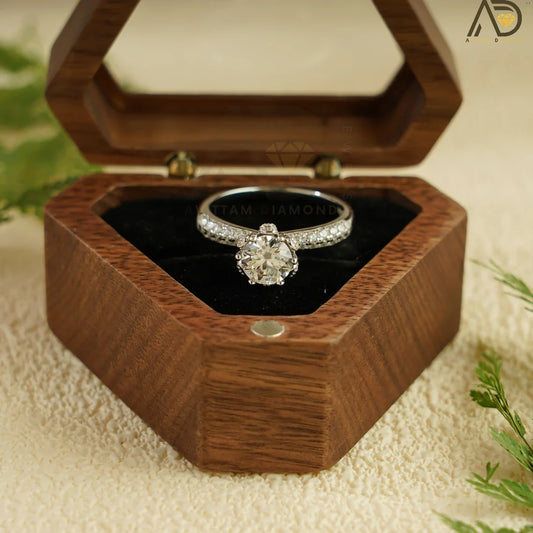Round Moissanite Jewelry | Elegant Gold Band | Promise Ring

