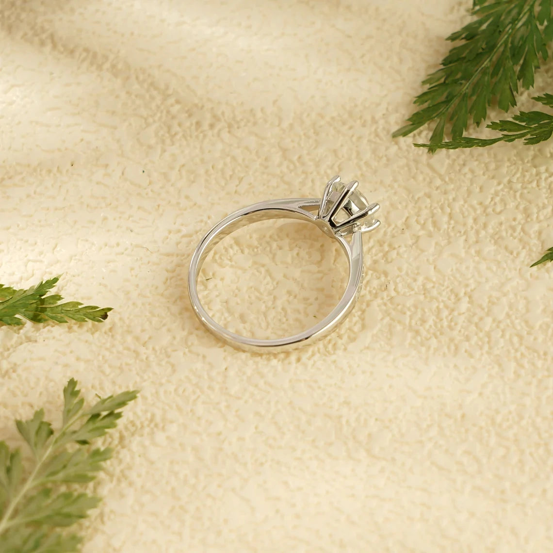 Romantic Gold Engagement | Delicate Moissanite Band | Love Ring


