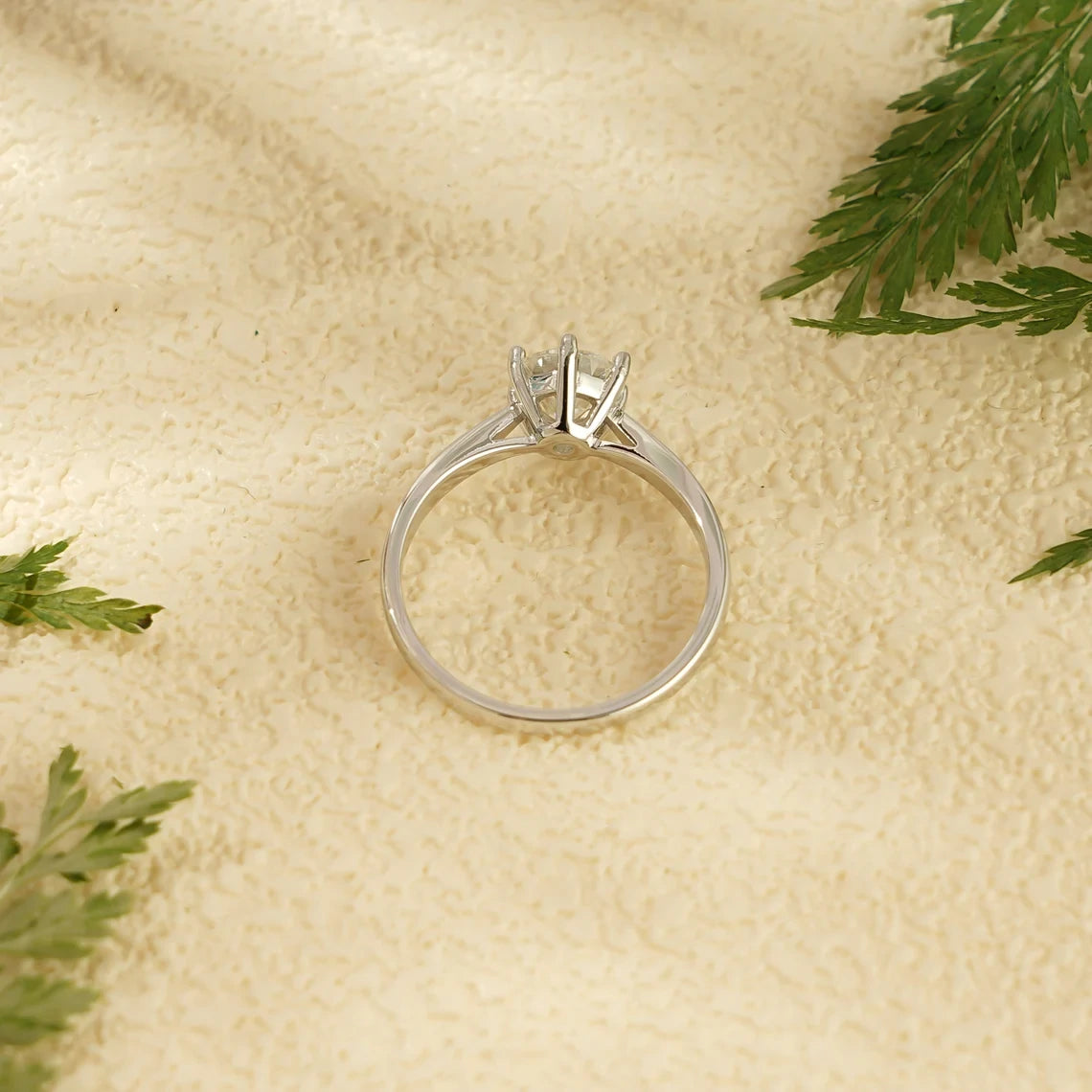 Handmade Promise Ring | Six Prong Beauty | 14K Solid Sparkle

